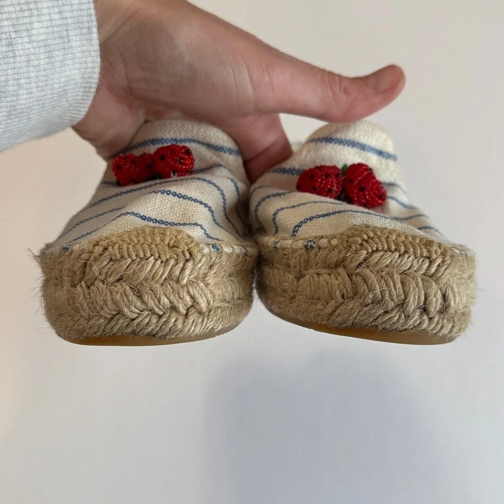 Soludos striped strawberry platform espadrilles women’s 5.5 EUC